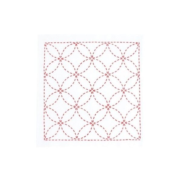 オリムパス製絲 花ふきんキット 刺し子 みんなできちゃうシリーズ 図案プリント済 七宝つなぎ 266