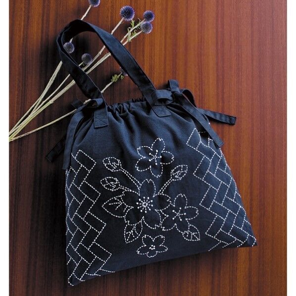 オリムパス製絲 刺し子ショルダーバッグ製作キット(桜と檜垣)/256