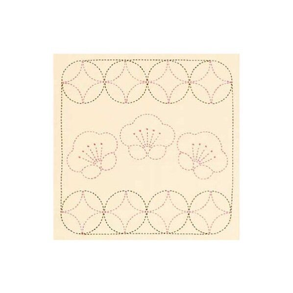 オリムパス製絲 刺し子キット 花ふきん 生成 244