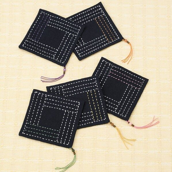 オリムパス 232 刺し子キット コ-スター 井桁格子