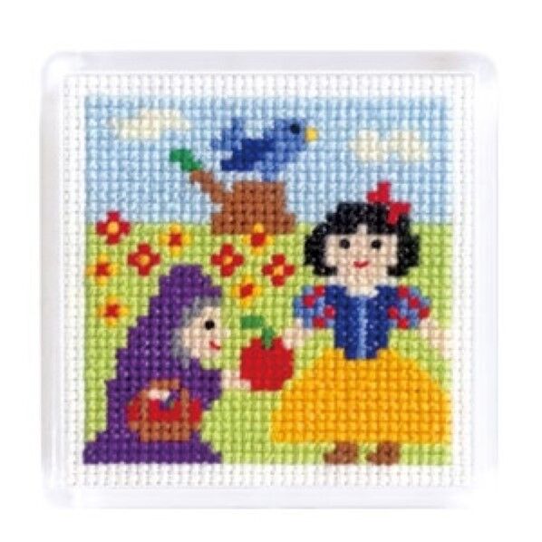 オリムパス製絲 クロスステッチ 刺しゅうキット ものがたりシリーズ マグネット 白 9061