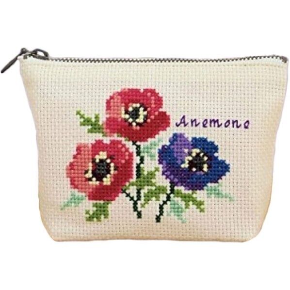 オリムパス クロス･ステッチししゅうキット フラワーエンブロイダリー ポーチ 9054･アネモネ