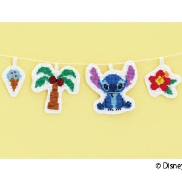 オリムパス製絲 ディズニー クロス・ステッチキット ガーランド スティッチ 9049