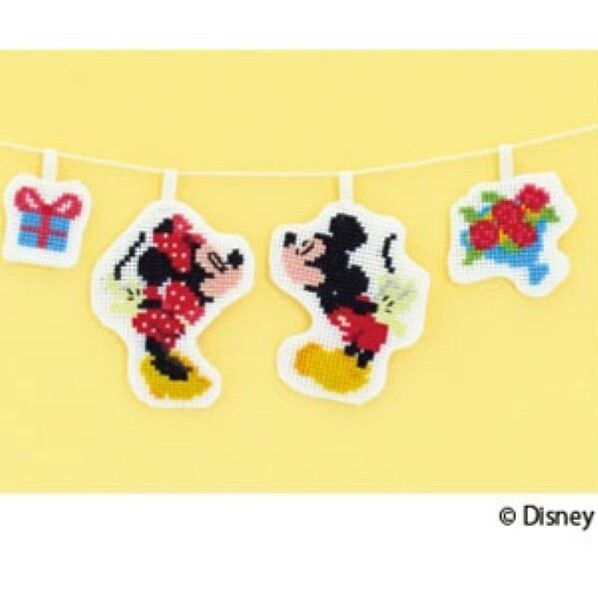 オリムパス製絲 ディズニー クロス・ステッチキット ガーランド ミッキー&ミニー 9046