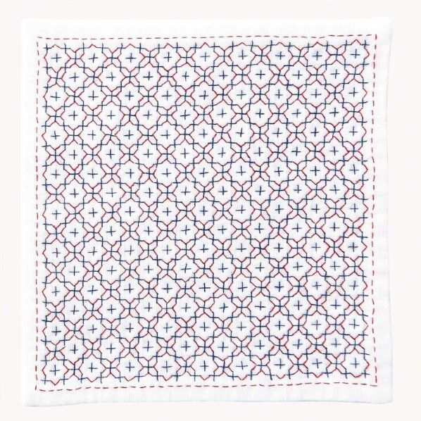 オリンパス 刺し子ハンカチ iine(イーネ) 十字花刺し