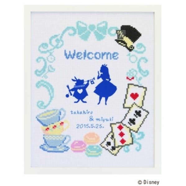 オリムパス製絲 クロスステッチ 刺しゅうキット ディズニー ウェルカムボード 白 7467