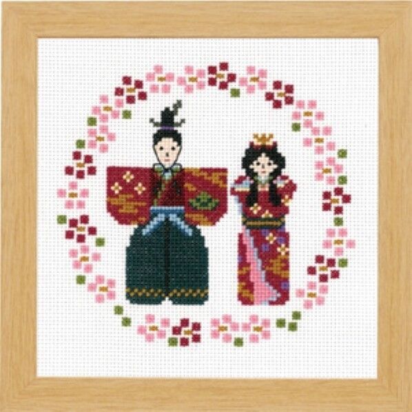 オリムパス製絲 クロスステッチ 刺しゅうキット ひなまつり オフホワイト 7457