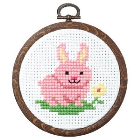 オリムパス製絲 ししゅうキット/ウサギとお花No.7350