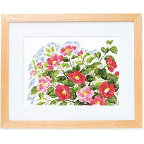 オリムパス製絲 クロスステッチ 刺しゅうキット 風に舞う華たち 白 7183