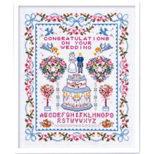 オリムパス製絲 クロスステッチ 刺しゅうキット ハッピーウェディング 白 7153