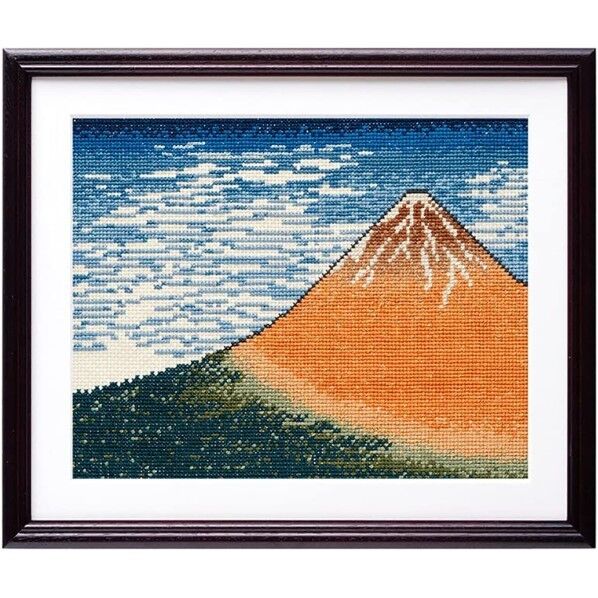 オリムパス製絲 クロスステッチ 刺しゅうキット 北斎画 富嶽三十六景 ベージュ 7137