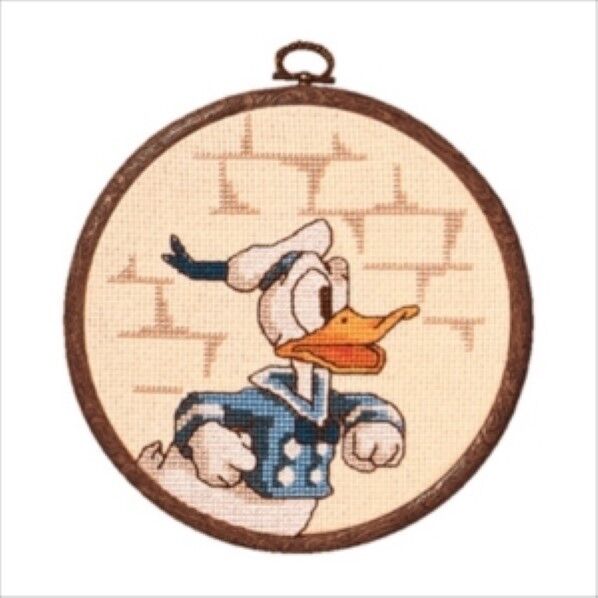 オリムパス製絲 クロスステッチ 刺しゅうキット ディズニー おしゃれフープ付き ベージュ 7039