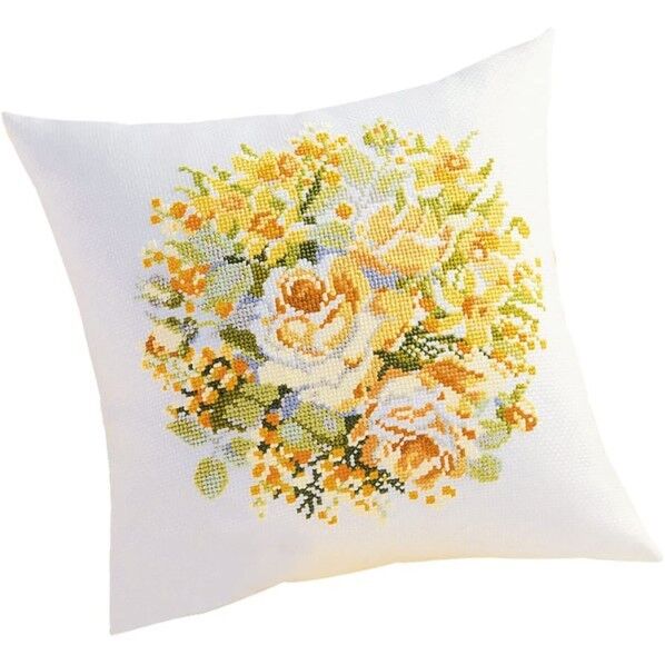 オリムパス製絲 クロスステッチ 刺しゅうキット クッション オフホワイト 5991