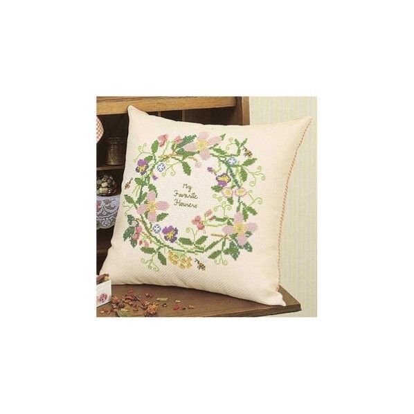 オリムパス製絲 クロスステッチ 刺しゅうキット クッション ベージュ 5971