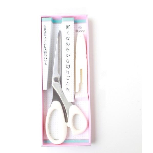 ミササ 右利き用ステンレス裁ちはさみ20cm キャップ付き 1丁