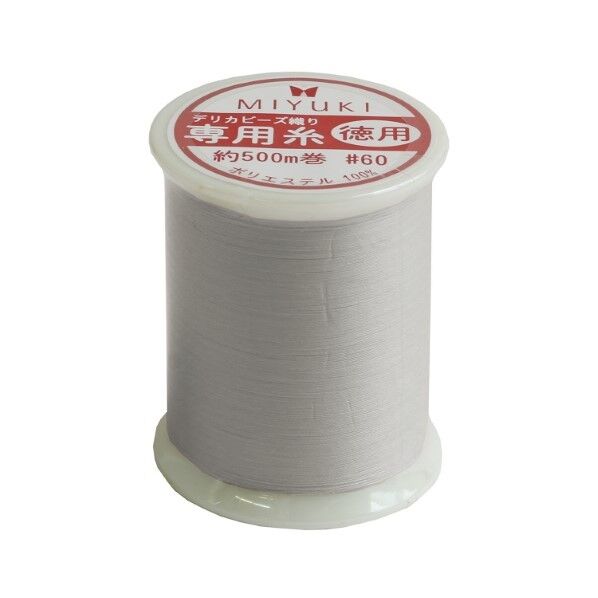 ミユキ産業 MIYUKI デリカビーズ織り用糸 「デリカスレッド」 #60/徳用500m巻 TH2T/1 グレー TH2T-3 1個