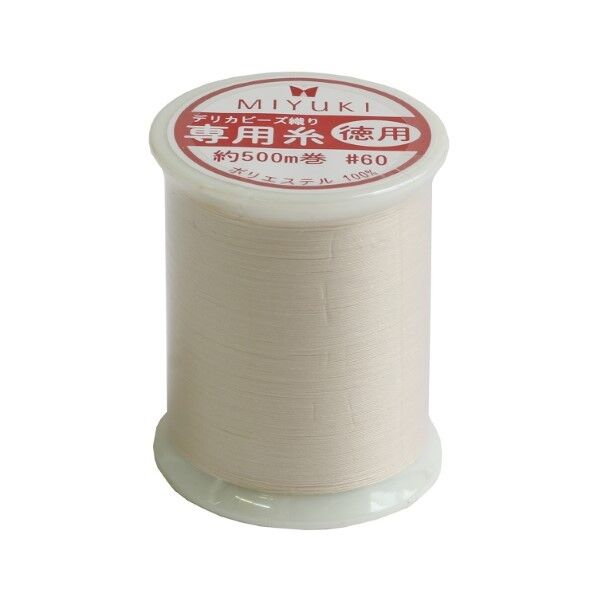 ミユキ産業 MIYUKI デリカビーズ織り用糸 「デリカスレッド」 #60/徳用500m巻 TH2T/1 ベージュ TH2T-2 1個