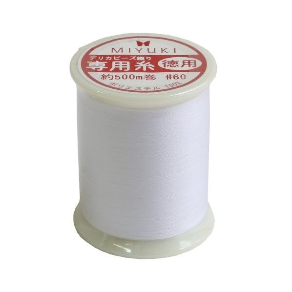 ミユキ産業 MIYUKI デリカビーズ織り用糸 「デリカスレッド」 #60/徳用500m巻 TH2T/1 白 TH2T-1 1個