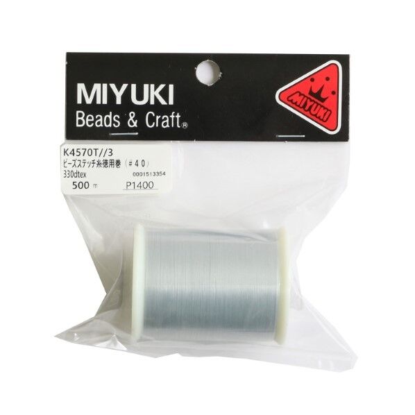 ミユキ産業 MIYUKI ビーズステッチ糸 #40/徳用約500m巻 K4570T/3 グレー K4570T-3 1枚