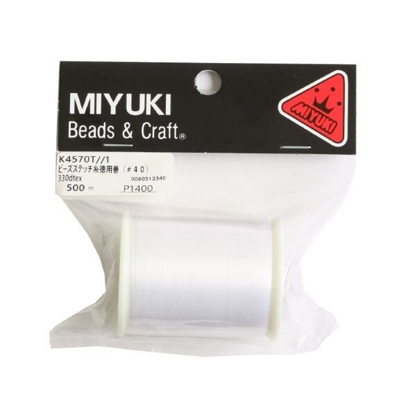 ミユキ産業 MIYUKI ビーズステッチ糸 #40/徳用約500m巻 K4570T/1 白 K4570T-1 1枚