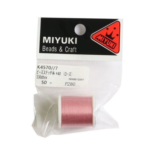 ミユキ産業 MIYUKI ビーズステッチ糸 #40/50m巻 K4570/7 ローズ K4570-7 1枚