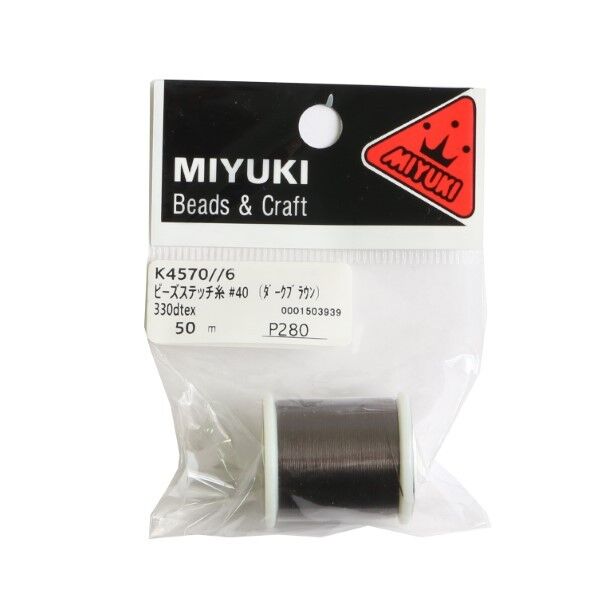 ミユキ産業 MIYUKI ビーズステッチ糸 #40/50m巻 K4570/6 ダークブラウン K4570-6 1枚