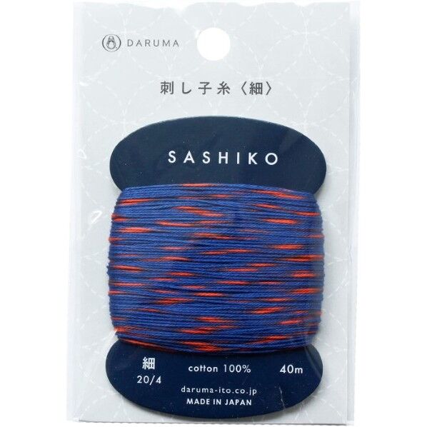 横田 DARUMA 刺し子糸(細) col.302 40mカード巻