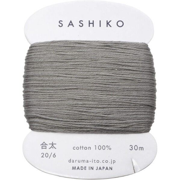 ダルマ 刺し子糸 〈合太〉 カード巻き COL.229 ねずみ 約30m 01-2410 グレー