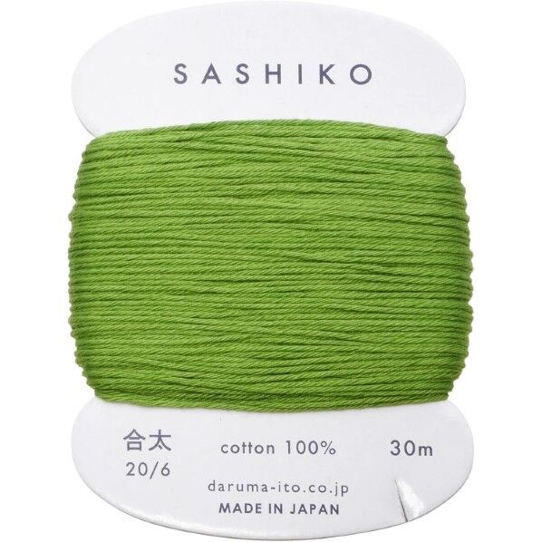 ダルマ 刺し子糸 〈合太〉 カード巻き COL.227 萌黄 約30m 01-2410