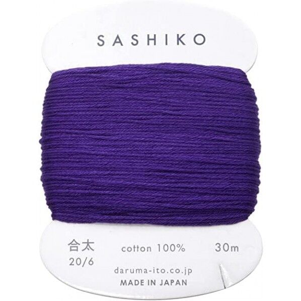 ダルマ 刺し子糸 〈合太〉 カード巻き COL.223 ぶどう 約30m 01-2410