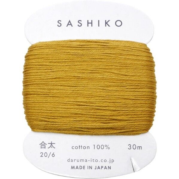 ダルマ 刺し子糸 〈合太〉 カード巻き COL.220 金茶 約30m 01-2410