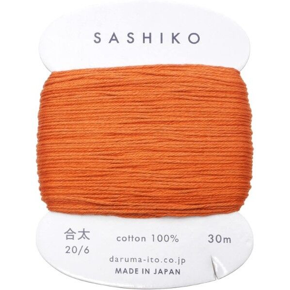 ダルマ 刺し子糸 〈合太〉 カード巻き COL.214 キャロット 約30m 01-2410 レッド