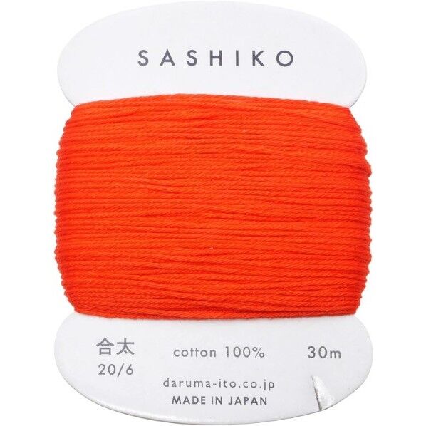 ダルマ 刺し子糸 〈合太〉 カード巻き COL.212 朱赤 約30m 01-2410