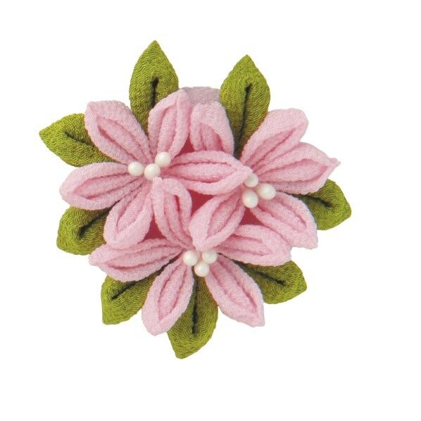 オリムパス製絲 はじめてのつまみ細工 キット ジャスミンのブローチ H6×W6×D2cm