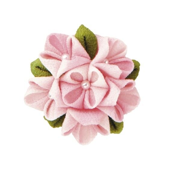 オリムパス製絲 はじめてのつまみ細工 キット あじさいのブローチ H5.5×W5.5×D2.5cm