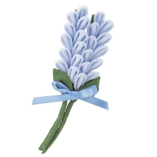 オリムパス製絲 はじめてのつまみ細工 キット ラベンダーのブローチ H10.5×W4×D1cm