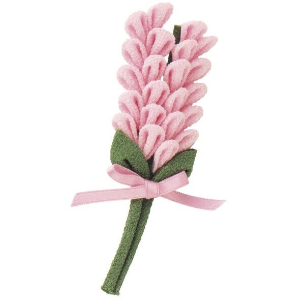 オリムパス製絲 はじめてのつまみ細工 キット ラベンダーのブローチ H10.5×W4×D1cm