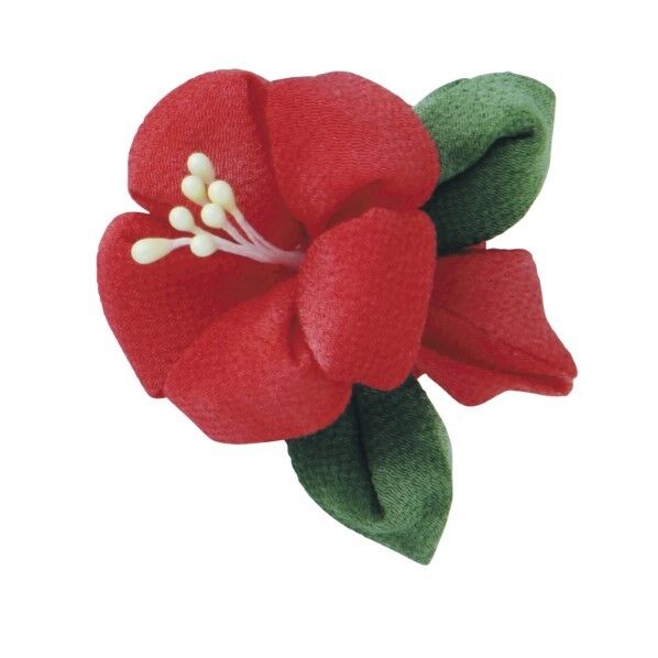 オリムパス製絲 はじめてのつまみ細工 キット ハイビスカスのブローチ H6×W6.5×D3cm