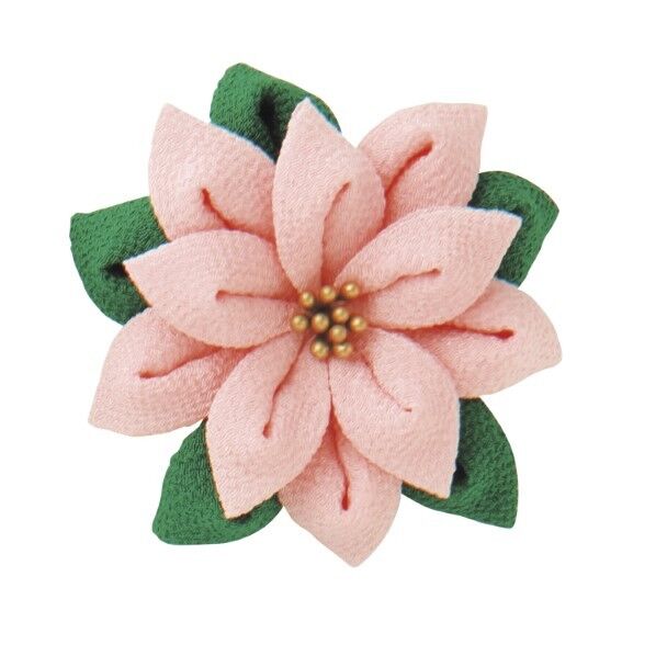 オリムパス製絲 はじめてのつまみ細工 キット ポインセチアのブローチ H7×W7×D2.5cm