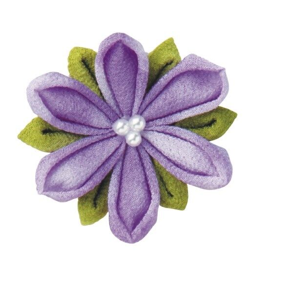 オリムパス製絲 はじめてのつまみ細工 キット クレマチスのブローチ H6×W6×D2cm