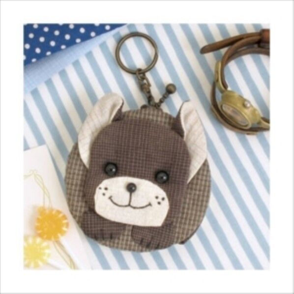 オリムパス製絲 パッチワークキット かわいいペットシリーズ キーリング付きコインケース フレンチブル