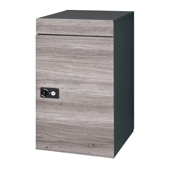 ポスト&宅配ボックス カレ ブラック/オークグレー (取り出し左開き)