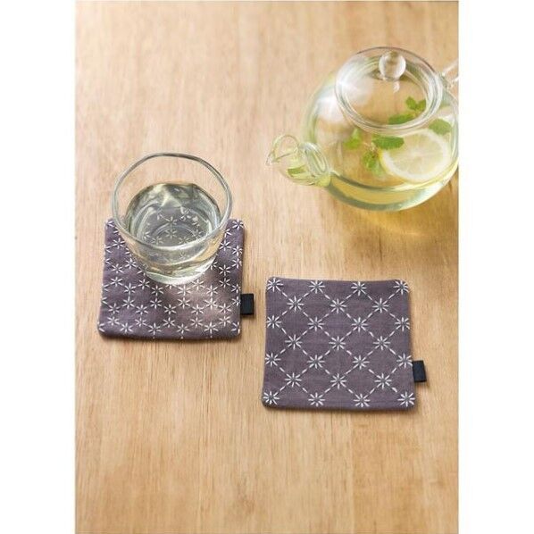 LECIEN (ルシアン) hidamar 刺しゅうキット 刺し子のペアコースター 約10×10cm