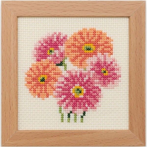 LECIEN (ルシアン) 刺しゅうキット 小さな花のフレーム クロスステッチ 883