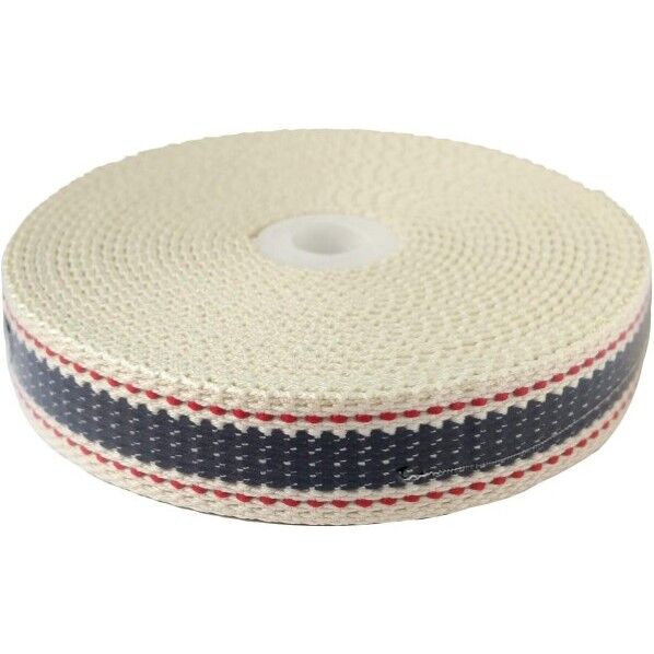 日本紐釦貿易 プレッピーテープ ライン入り&ステッチ 幅15mm 5m巻