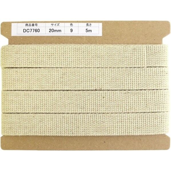 日本紐釦貿易 リネン混マーブル織テープ 20mm×5m