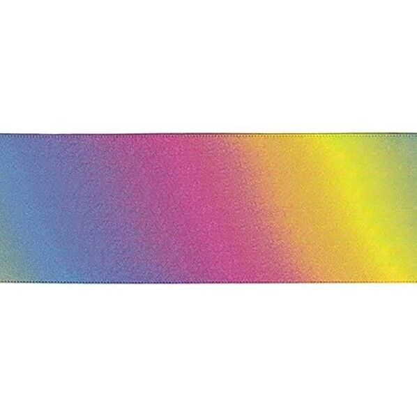 小西リボン レインボー柄 ダブルサテンリボン 48mm巾×30m巻