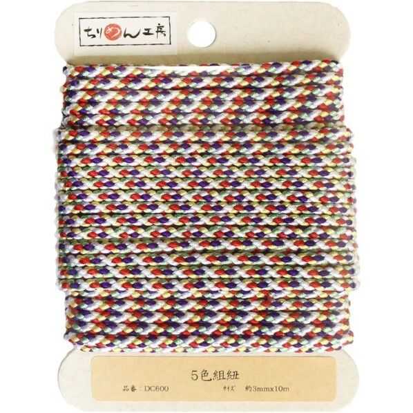 日本紐釦貿易 5色組紐 約φ3mm×10m 1巻