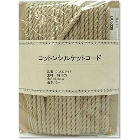 日本紐釦貿易 コットンシルケットコード 5mmx15m L