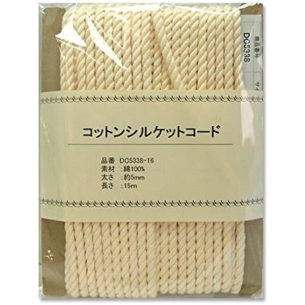日本紐釦貿易 コットンシルケットコード 5mmx15m L